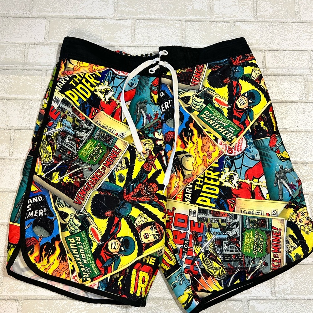 Marvel Comic Book Swim Shorts